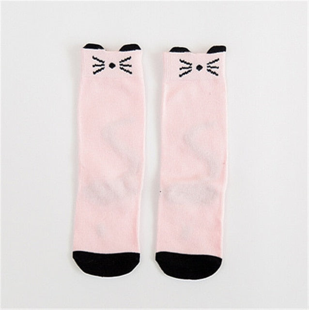 1 Pair Unisex Lovely Cute Cartoon Fox Kids baby Socks Knee Girl Boy Baby Toddler Socks animal infant Soft Cotton Socks Leg Warm