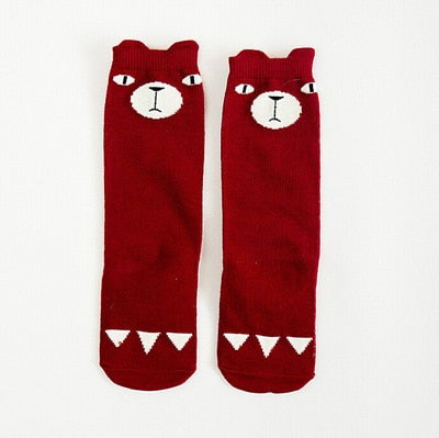 1 Pair Unisex Lovely Cute Cartoon Fox Kids baby Socks Knee Girl Boy Baby Toddler Socks animal infant Soft Cotton Socks Leg Warm