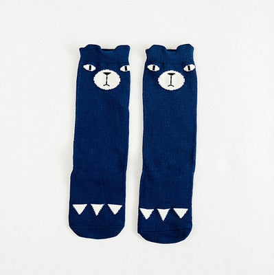 1 Pair Unisex Lovely Cute Cartoon Fox Kids baby Socks Knee Girl Boy Baby Toddler Socks animal infant Soft Cotton Socks Leg Warm