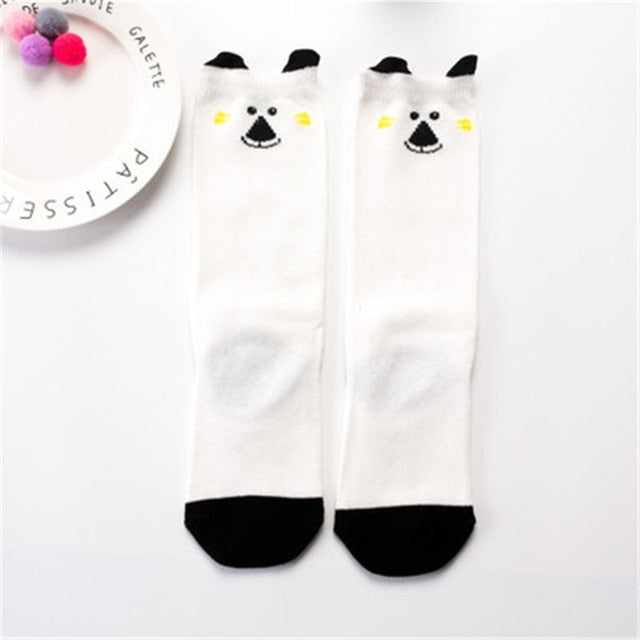 1 Pair Unisex Lovely Cute Cartoon Fox Kids baby Socks Knee Girl Boy Baby Toddler Socks animal infant Soft Cotton Socks Leg Warm