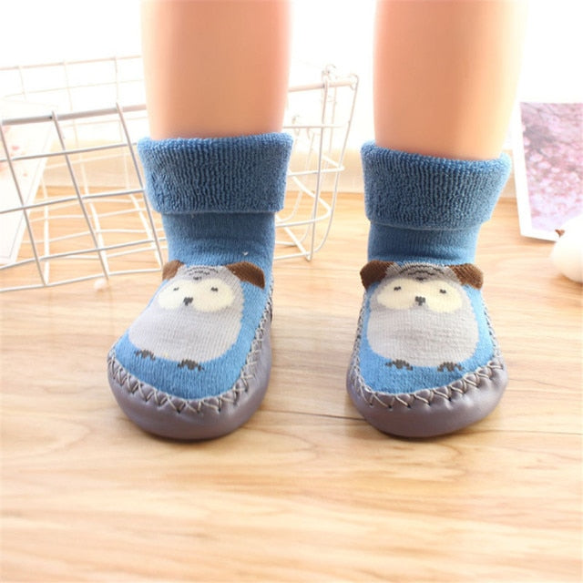 Baby First Shoes Unisex Toddler Walker Boys Girls Kids Rubber Soft Sole Floor Shoes Knit Booties Anti-Slip