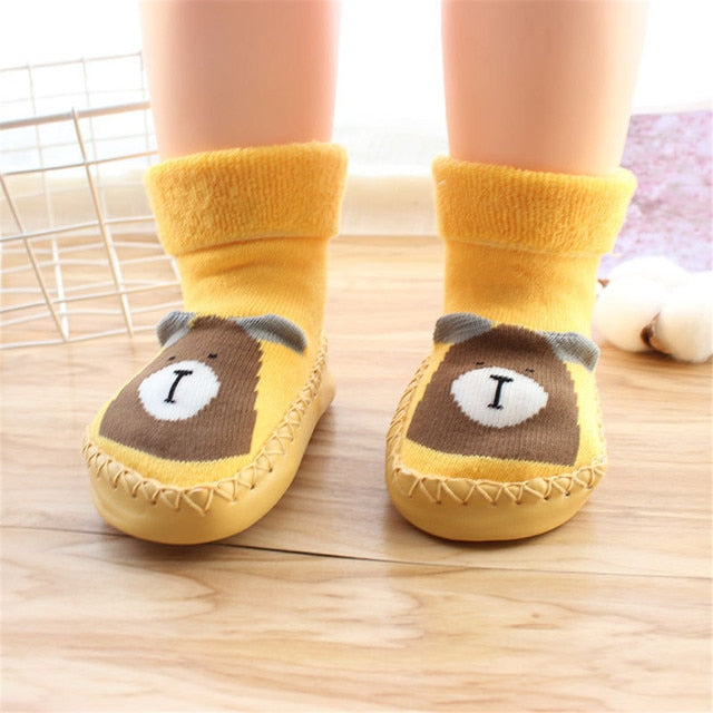 Baby First Shoes Unisex Toddler Walker Boys Girls Kids Rubber Soft Sole Floor Shoes Knit Booties Anti-Slip