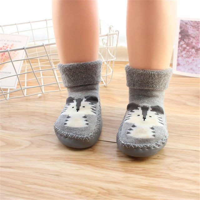 Baby First Shoes Unisex Toddler Walker Boys Girls Kids Rubber Soft Sole Floor Shoes Knit Booties Anti-Slip