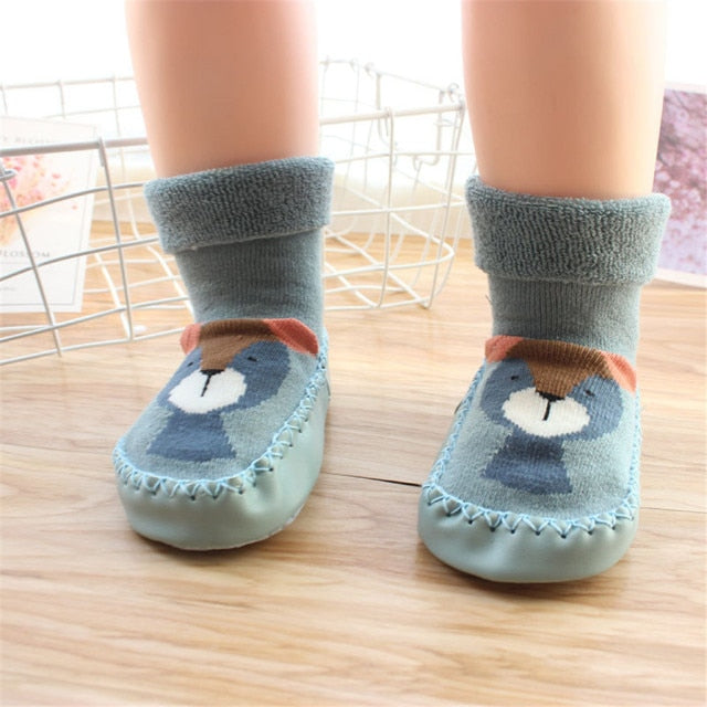 Baby First Shoes Unisex Toddler Walker Boys Girls Kids Rubber Soft Sole Floor Shoes Knit Booties Anti-Slip