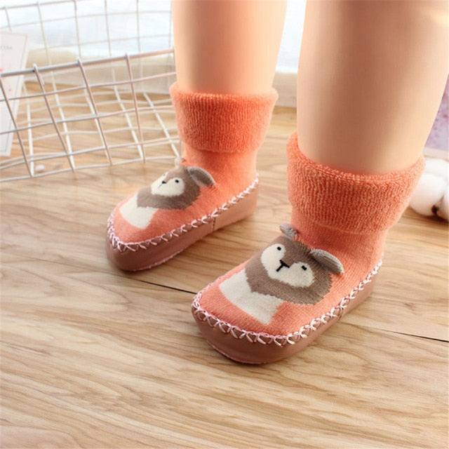 Baby First Shoes Unisex Toddler Walker Boys Girls Kids Rubber Soft Sole Floor Shoes Knit Booties Anti-Slip