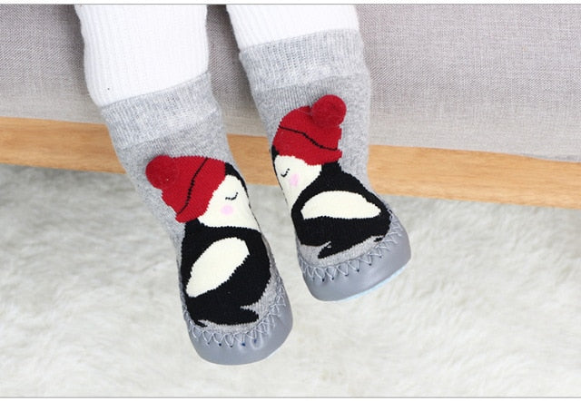 Toddler Indoor Sock Shoes Newborn Baby Socks Winter Thick Terry Cotton Baby Girl Sock with Rubber Soles Infant Animal Funny Sock