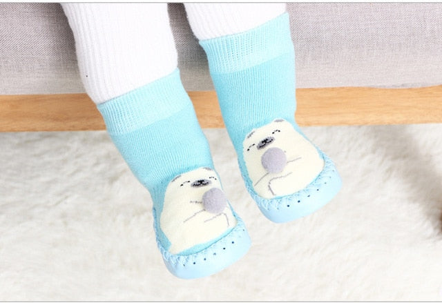 Toddler Indoor Sock Shoes Newborn Baby Socks Winter Thick Terry Cotton Baby Girl Sock with Rubber Soles Infant Animal Funny Sock