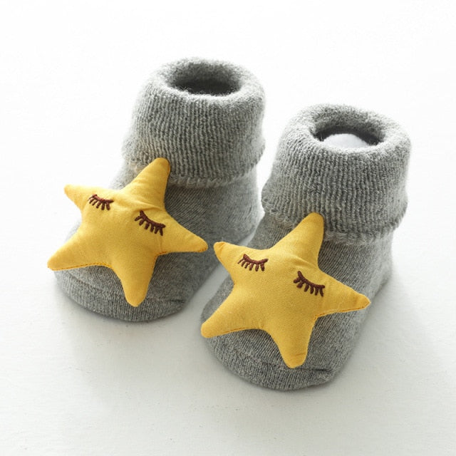 Autumn Winter Baby Girls Socks Newborn Cartoon Animal Baby Socks Infant Baby Boy Socks Anti Slip Soft Cotton Floor Sock Shoes