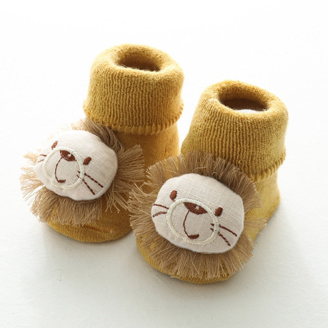 Autumn Winter Baby Girls Socks Newborn Cartoon Animal Baby Socks Infant Baby Boy Socks Anti Slip Soft Cotton Floor Sock Shoes