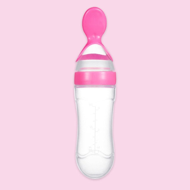 90ML Safe Newborn Baby Feeding Bottle Toddler Silicone Squeeze Feeding Spoon Milk Bottle Training Feeder Food Supplement Tools