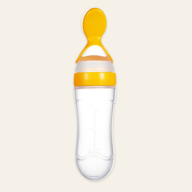 90ML Safe Newborn Baby Feeding Bottle Toddler Silicone Squeeze Feeding Spoon Milk Bottle Training Feeder Food Supplement Tools