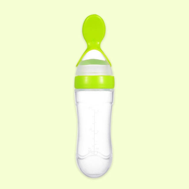 90ML Safe Newborn Baby Feeding Bottle Toddler Silicone Squeeze Feeding Spoon Milk Bottle Training Feeder Food Supplement Tools