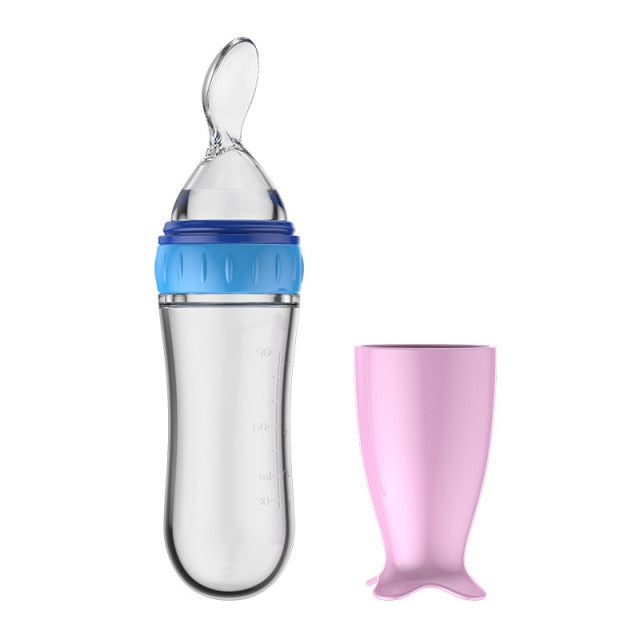 90ML Safe Newborn Baby Feeding Bottle Toddler Silicone Squeeze Feeding Spoon Milk Bottle Training Feeder Food Supplement Tools