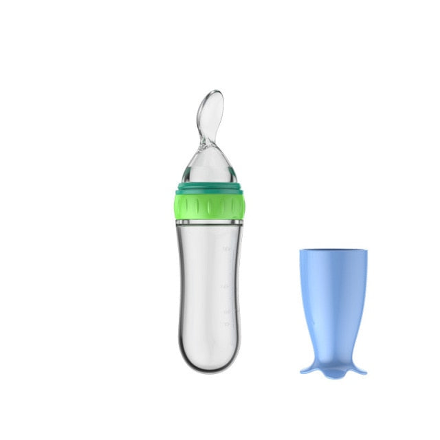 90ML Safe Newborn Baby Feeding Bottle Toddler Silicone Squeeze Feeding Spoon Milk Bottle Training Feeder Food Supplement Tools