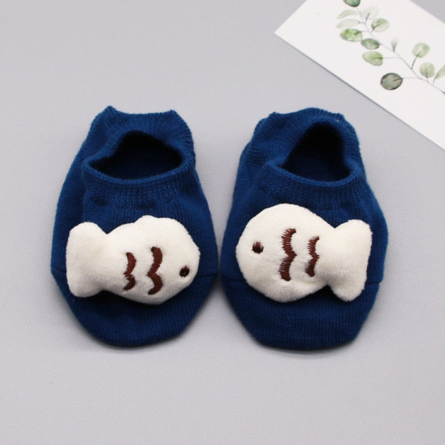 Newborn Baby Socks Cartoon Doll Socks Boys Girls Children&#39;s Boat Socks Baby Non-Slip Socks Infant Toddler Socks Baby Clothing