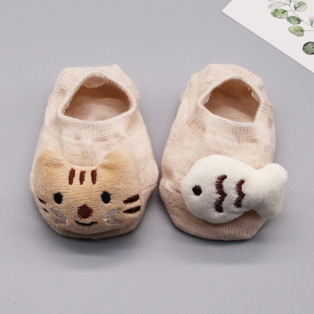 Newborn Baby Socks Cartoon Doll Socks Boys Girls Children&#39;s Boat Socks Baby Non-Slip Socks Infant Toddler Socks Baby Clothing