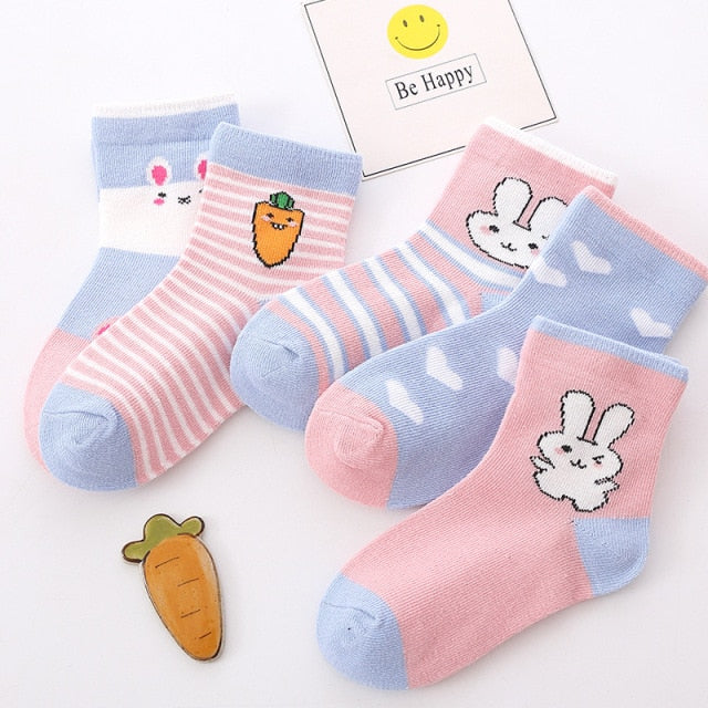 5 Pairs Cotton Kids Socks Warm Winter Socks For Baby Girls Cute Cartoon Newborn Toddler Socks Casual Sport Boys Socks 0-12 Yrs