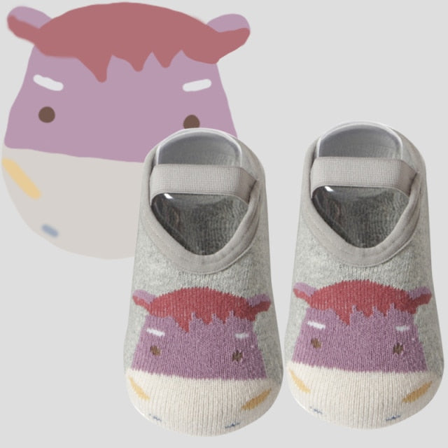 Newborn Baby Socks Floor Non-slip Cotton Cartoon Doll Socks with Baby Girls Boys Soft Cute Boots Toddlers Animal Sock Shoes Gift