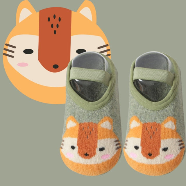 Newborn Baby Socks Floor Non-slip Cotton Cartoon Doll Socks with Baby Girls Boys Soft Cute Boots Toddlers Animal Sock Shoes Gift