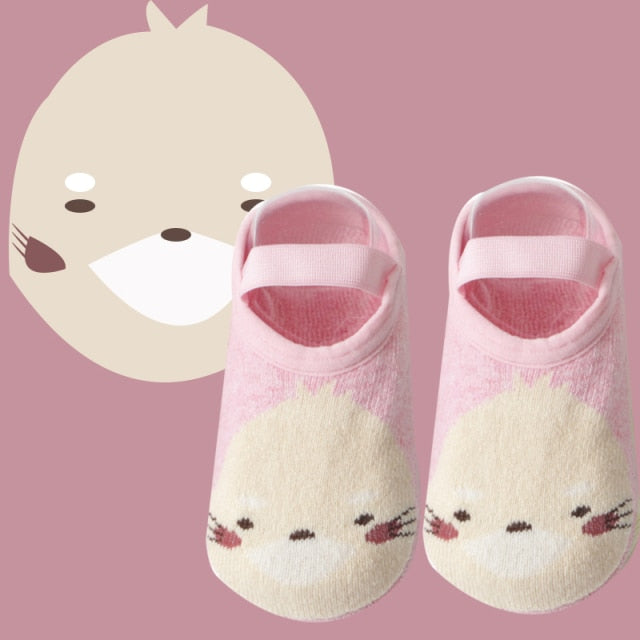 Newborn Baby Socks Floor Non-slip Cotton Cartoon Doll Socks with Baby Girls Boys Soft Cute Boots Toddlers Animal Sock Shoes Gift