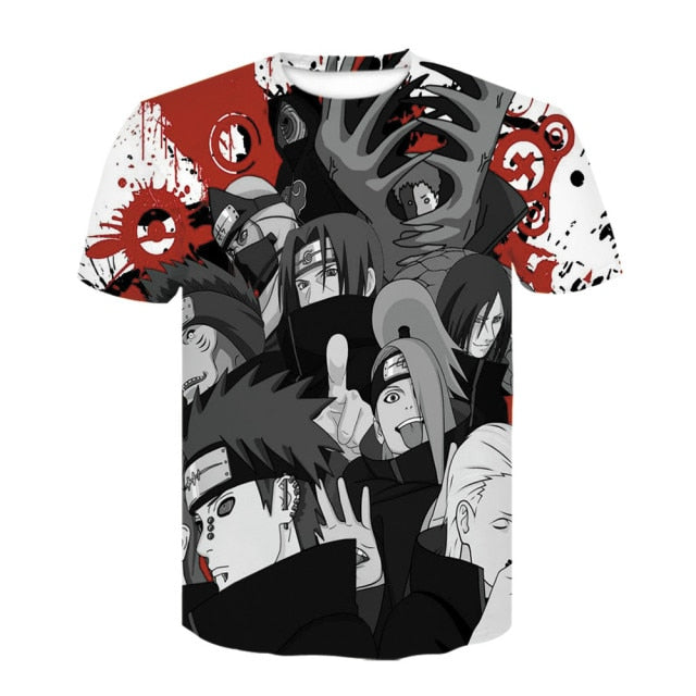 2021 hot sale Japanese anime Kakashi 3D T-shirt men and women cartoon O-neck shirt cool Harajuku clothes