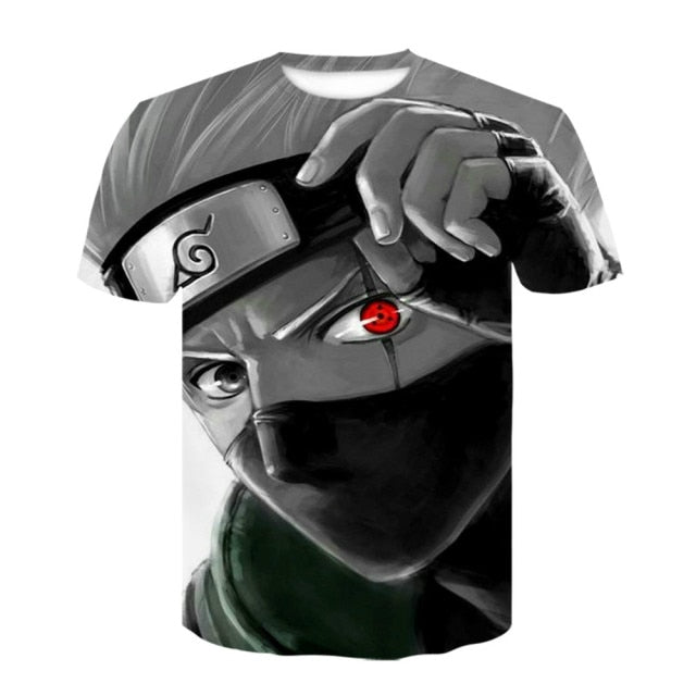 2021 hot sale Japanese anime Kakashi 3D T-shirt men and women cartoon O-neck shirt cool Harajuku clothes