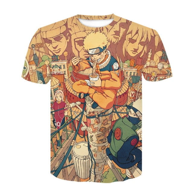 2021 hot sale Japanese anime Kakashi 3D T-shirt men and women cartoon O-neck shirt cool Harajuku clothes