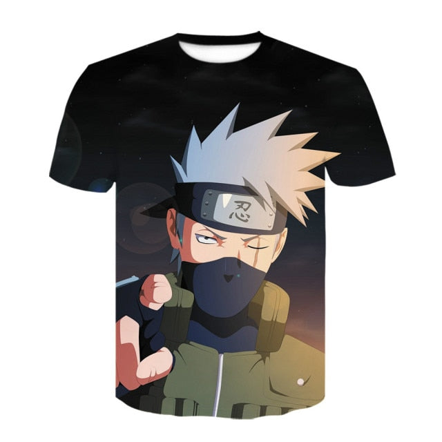 2021 hot sale Japanese anime Kakashi 3D T-shirt men and women cartoon O-neck shirt cool Harajuku clothes