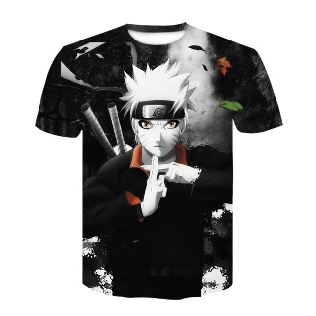 2021 hot sale Japanese anime Kakashi 3D T-shirt men and women cartoon O-neck shirt cool Harajuku clothes