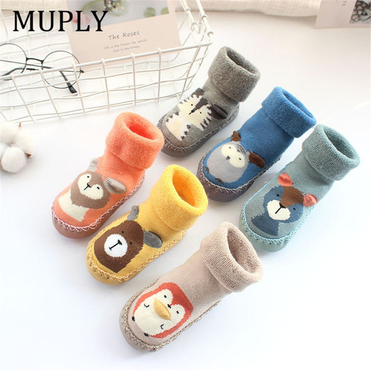 Baby First Shoes Unisex Toddler Walker Boys Girls Kids Rubber Soft Sole Floor Shoes Knit Booties Anti-Slip