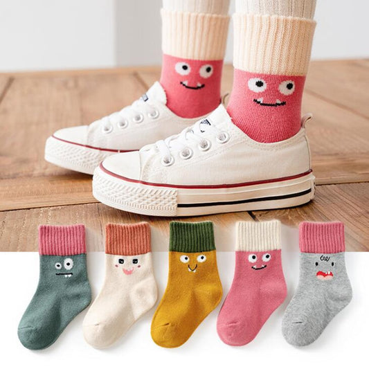 5 Pairs/Lot Autumn Winter Children Cartoon Socks Baby Cute Trendy Cotton Print Socks Comfortable Girls Boys Sport Socks