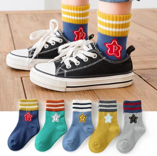 5 Pairs/Lot Autumn Winter Children Cartoon Socks Baby Cute Trendy Cotton Print Socks Comfortable Girls Boys Sport Socks