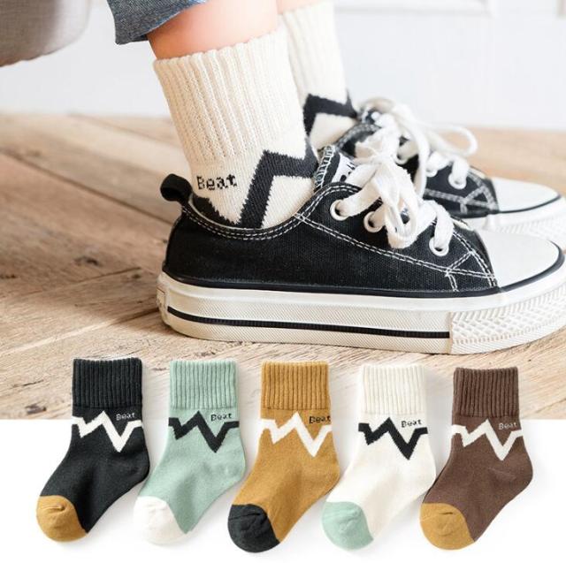 5 Pairs/Lot Autumn Winter Children Cartoon Socks Baby Cute Trendy Cotton Print Socks Comfortable Girls Boys Sport Socks