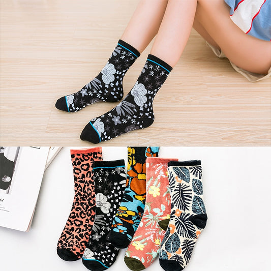 Fashion Colorful Pattern Cotton Mens Women Socks Middle Tube Funny Casual Crew Socks Men&#39;s Cute Harajuku Ankle For Couples Socks