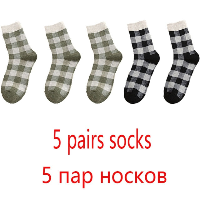 High Quality 1 Pack Colorful Plaid Women Cotton Socks For Spring Winter Happy Gifts Korea Style Cute Ladies Casual Crew Socks