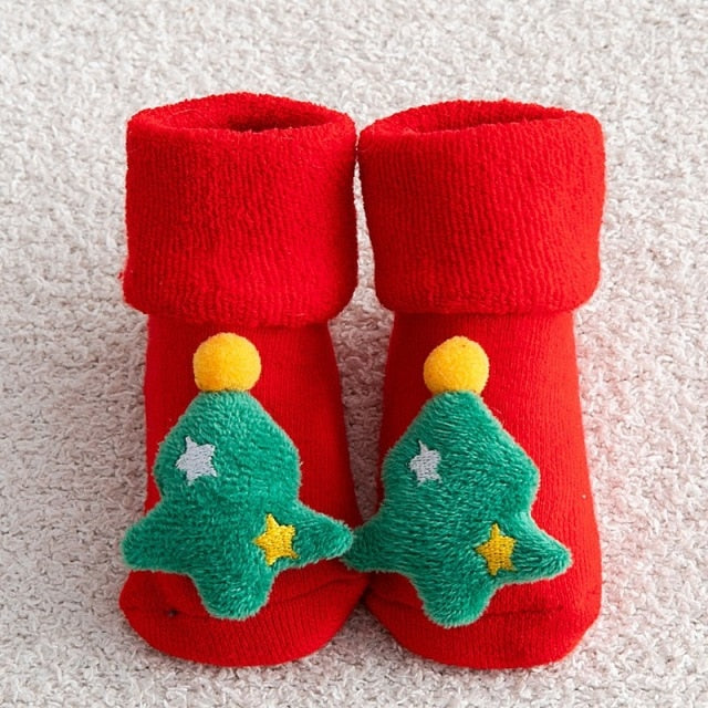 Kids Children&#39;s Socks for Girls Boys Non-slip Print Cotton Toddler Baby Christmas Socks for Newborns Infant Short Socks Clothing