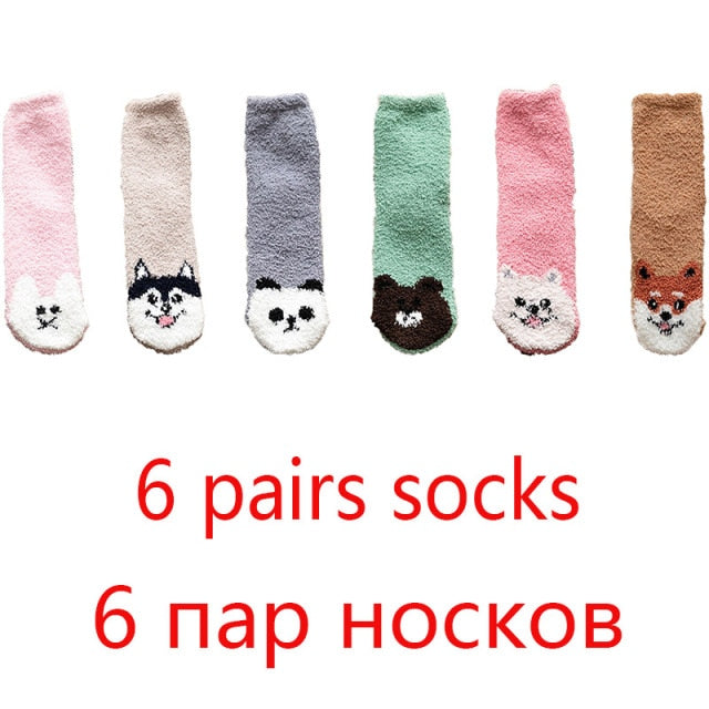 High Quality Soft Animal Paw Women Cotton Socks For Cute Casual Thickened Warmth Gifts Ladies Winter Floor Socks Stay At Home