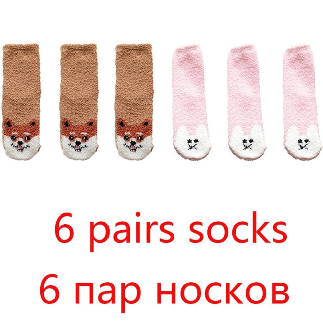 High Quality Soft Animal Paw Women Cotton Socks For Cute Casual Thickened Warmth Gifts Ladies Winter Floor Socks Stay At Home