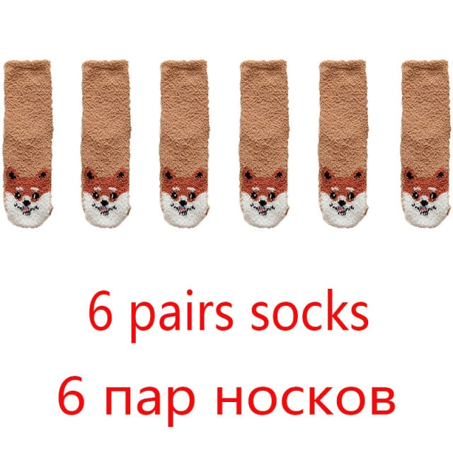 High Quality Soft Animal Paw Women Cotton Socks For Cute Casual Thickened Warmth Gifts Ladies Winter Floor Socks Stay At Home