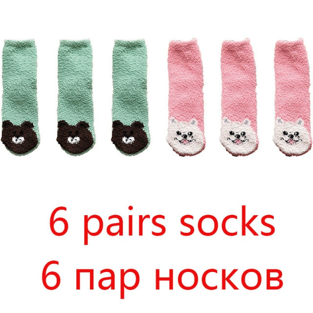 High Quality Soft Animal Paw Women Cotton Socks For Cute Casual Thickened Warmth Gifts Ladies Winter Floor Socks Stay At Home