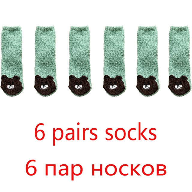 High Quality Soft Animal Paw Women Cotton Socks For Cute Casual Thickened Warmth Gifts Ladies Winter Floor Socks Stay At Home