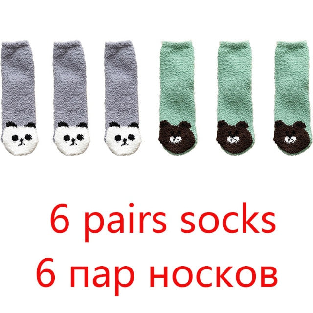 High Quality Soft Animal Paw Women Cotton Socks For Cute Casual Thickened Warmth Gifts Ladies Winter Floor Socks Stay At Home