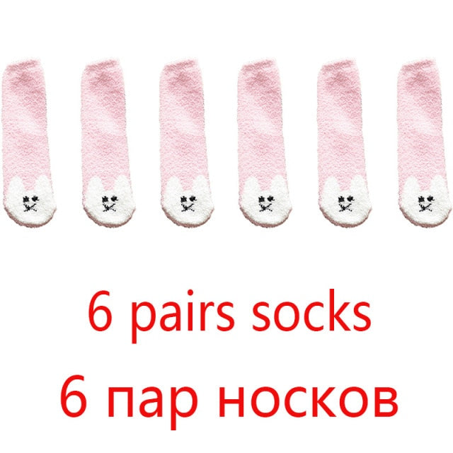 High Quality Soft Animal Paw Women Cotton Socks For Cute Casual Thickened Warmth Gifts Ladies Winter Floor Socks Stay At Home