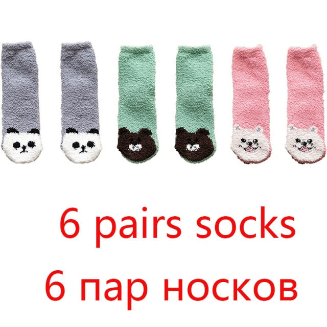 High Quality Soft Animal Paw Women Cotton Socks For Cute Casual Thickened Warmth Gifts Ladies Winter Floor Socks Stay At Home