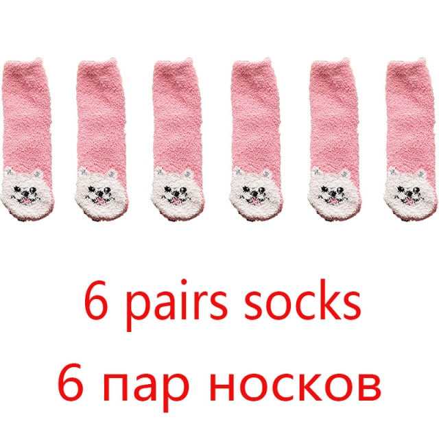 High Quality Soft Animal Paw Women Cotton Socks For Cute Casual Thickened Warmth Gifts Ladies Winter Floor Socks Stay At Home