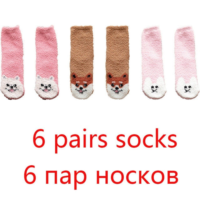 High Quality Soft Animal Paw Women Cotton Socks For Cute Casual Thickened Warmth Gifts Ladies Winter Floor Socks Stay At Home