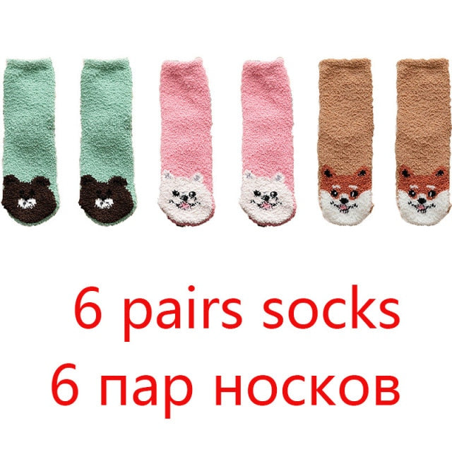 High Quality Soft Animal Paw Women Cotton Socks For Cute Casual Thickened Warmth Gifts Ladies Winter Floor Socks Stay At Home