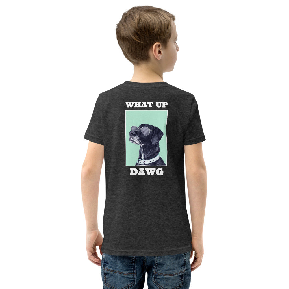 What up dawg - Youth Short Sleeve T-Shirt (back print)